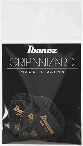 IBANEZ Grip Wizard Series Sand Grip Flat Pick - schwarz 6 Stück (PPA16HSG-BK) von Ibanez