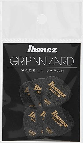 IBANEZ Grip Wizard Series Sand Grip Flat Pick - schwarz 6 Stück (PPA16MSG-BK) von Ibanez