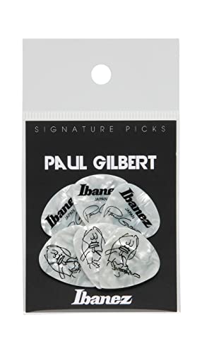 IBANEZ Picks Signature Series - Paul Gilbert 6 Stück - Pearl White 1,0mm heavy (B1000PG-PW) von Ibanez
