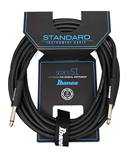 IBANEZ SI Serie (Standard) Instrumentenkabel - 2 gerade Stecker - Klinke - Klinke, Schwarz - 6,10 m / 20 ft (SI20) von Ibanez