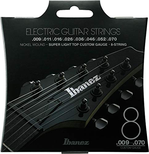 IBANEZ Saitensatz E-Gitarre Nickel Wound 8-Saiter - Super Light Top für long scale 9-70 (IEGS82) von Ibanez