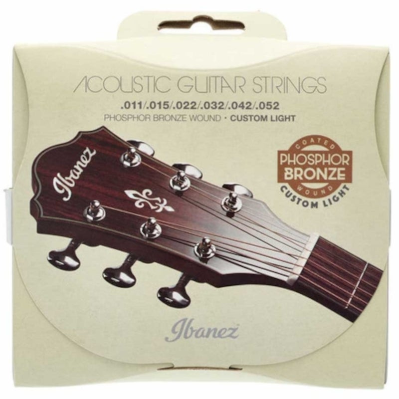 Ibanez IACSP62C Custom-Light Phosphor Bronze Acoustic Guitar Strings (11-52) von Ibanez