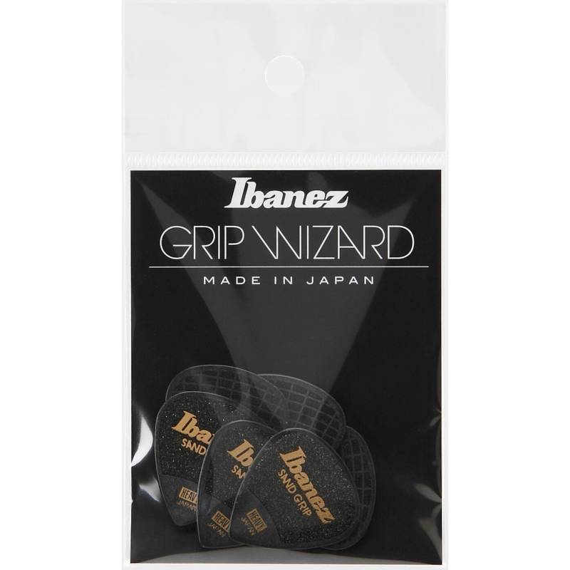 Ibanez PPA16HSGBK Grip Wizard Sand Grip Heavy Plectrums (Pack of 6, Black) von Ibanez