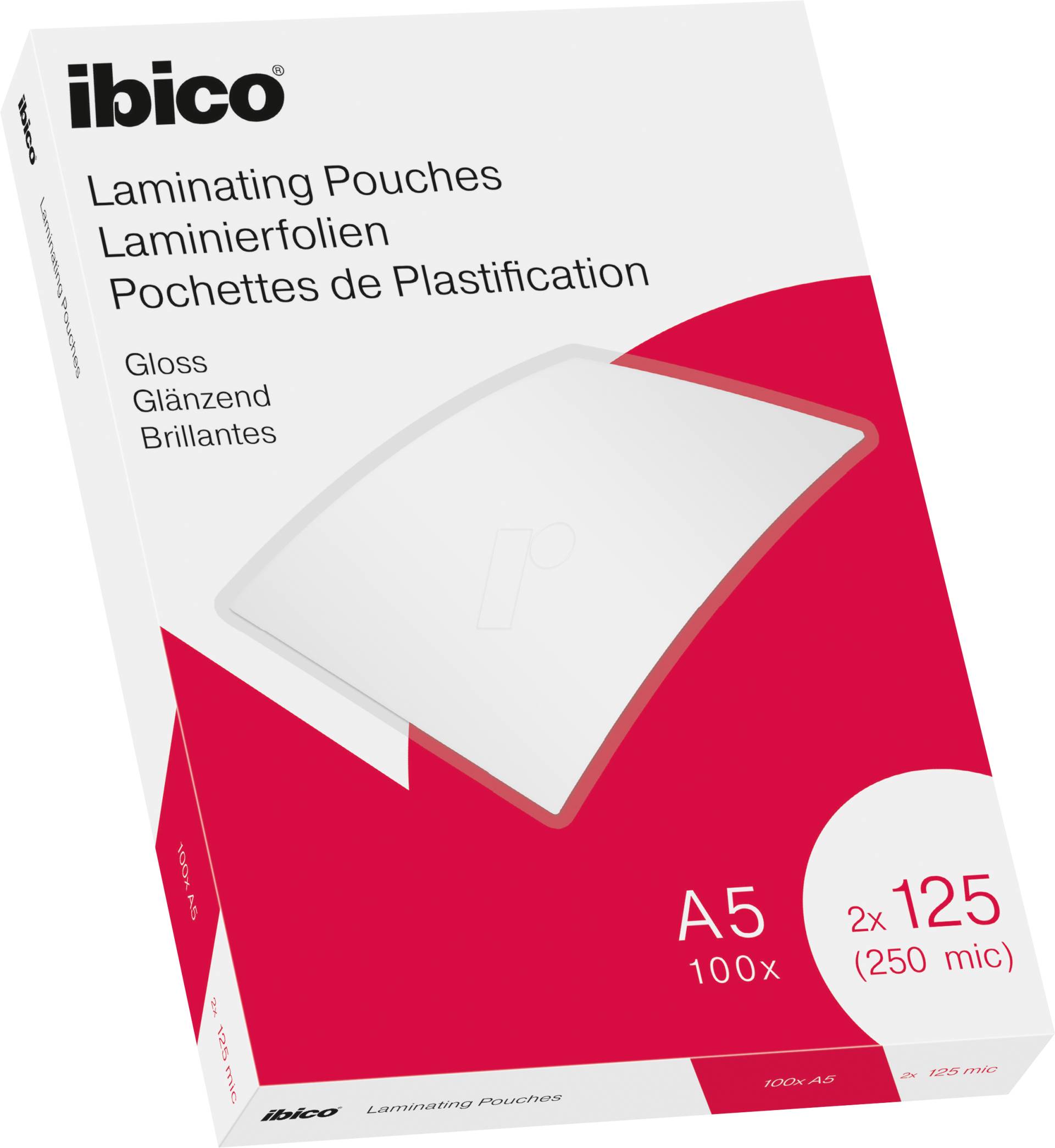 IBICO 627315 - Laminiertasche, A5, 2x125Mic, glänzend, 100St von Ibico