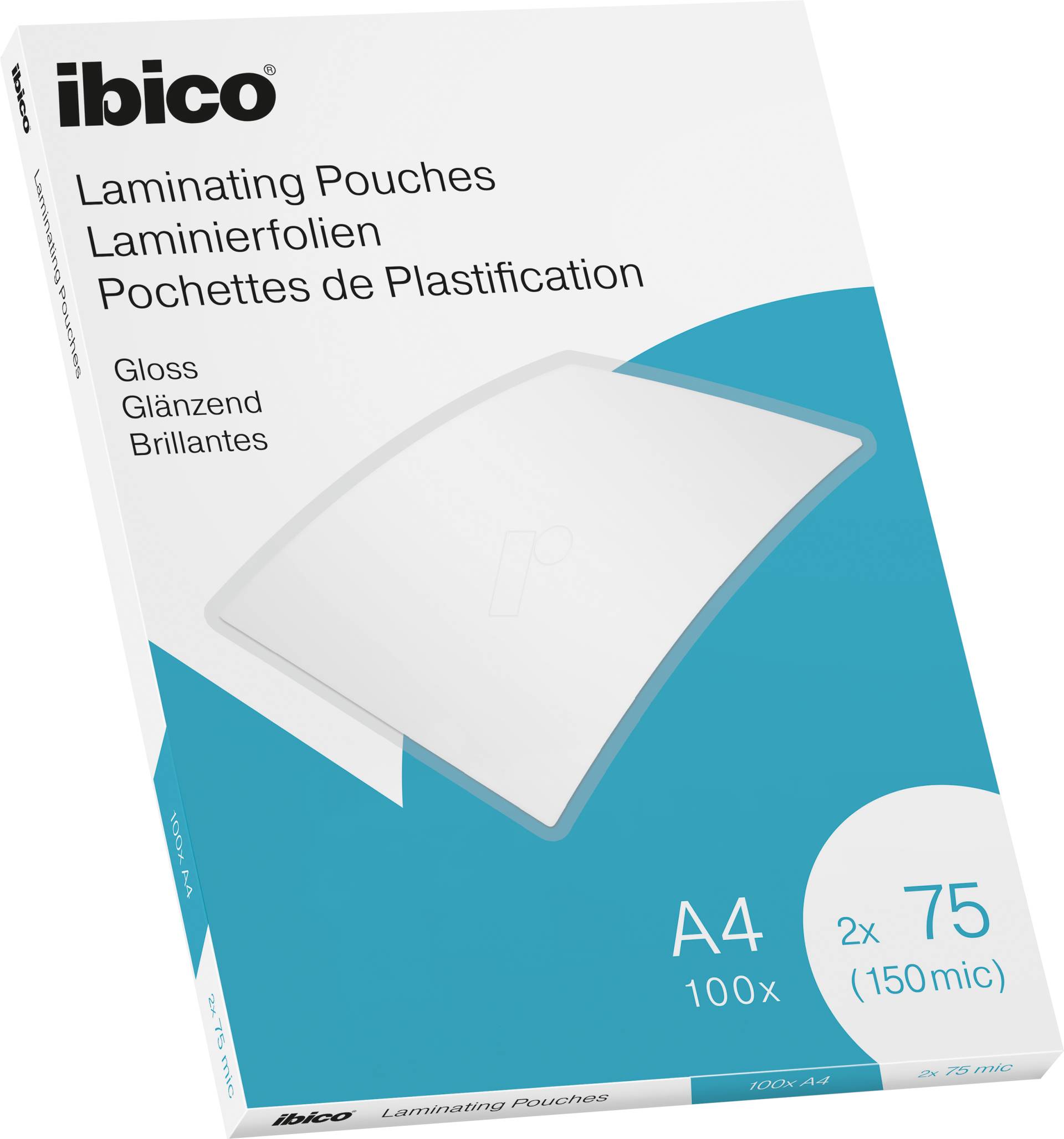 IBICO 627316 - Laminiertasche, A4, 2x75Mic, glänzend, 100St von Ibico