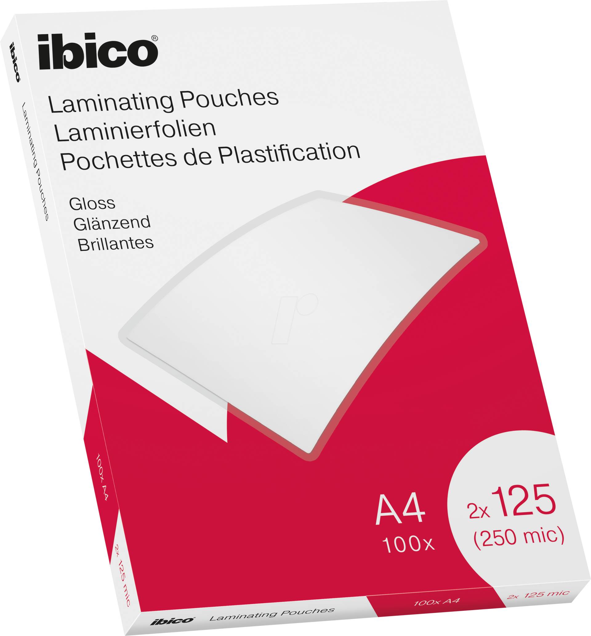 IBICO 627318 - Laminiertasche, A4, 2x125Mic, glänzend, 100St von Ibico