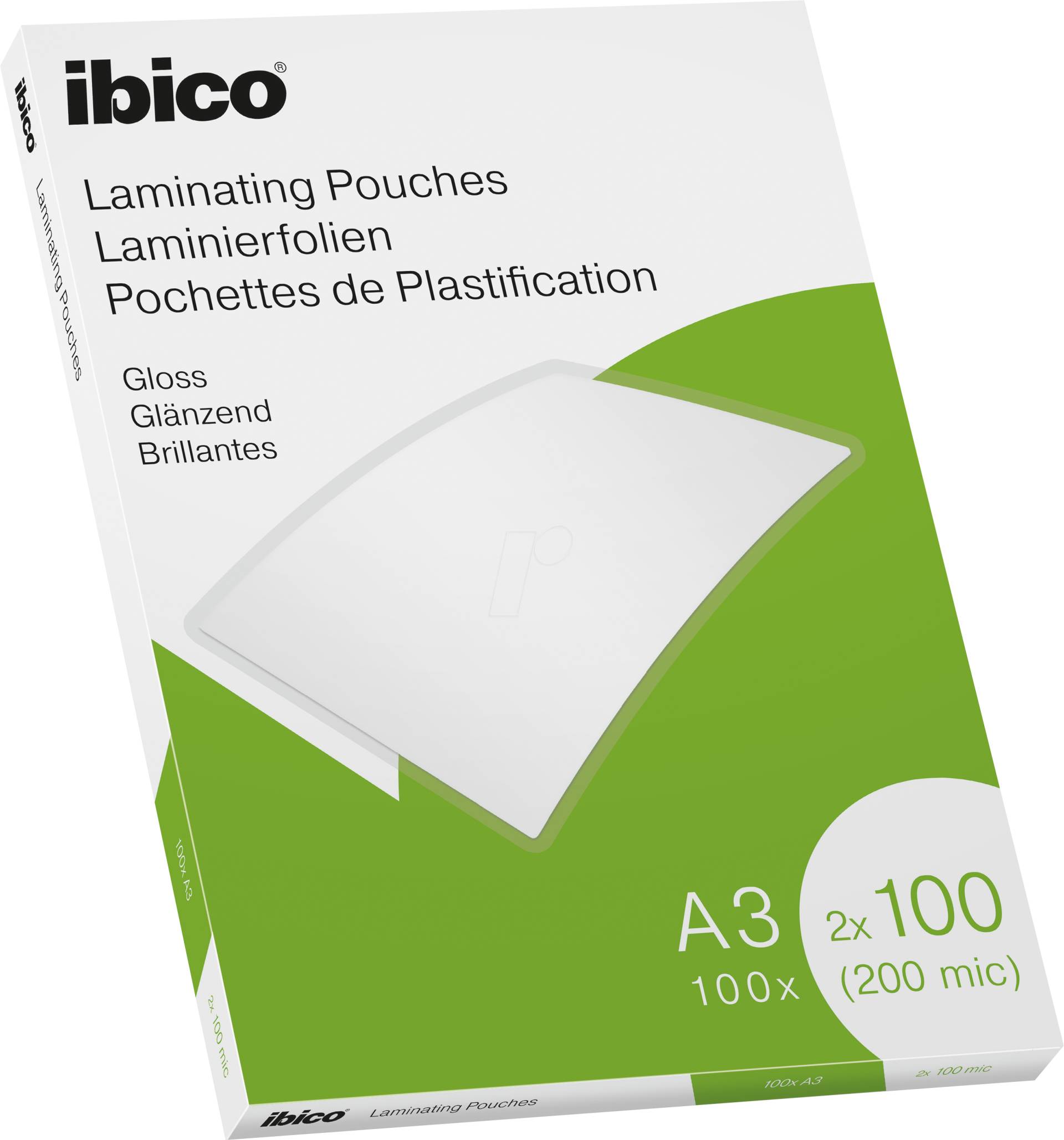 IBICO 627320 - Laminiertasche, A3, 2x100Mic, glänzend, 100St von Ibico