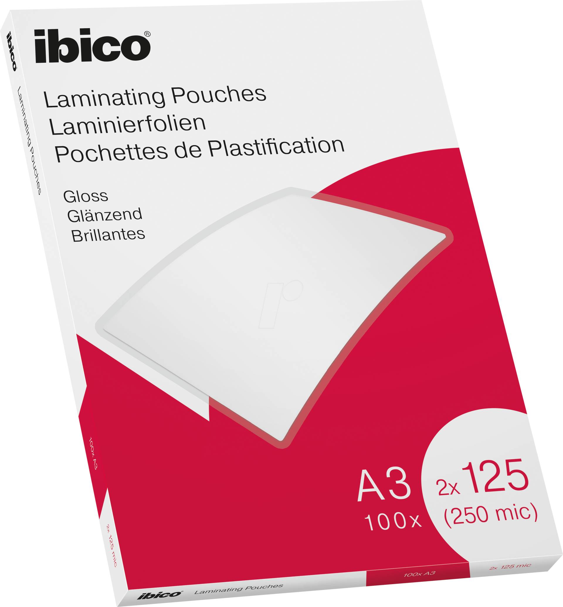 IBICO 627321 - Laminiertasche, A3, 2x125Mic, glänzend, 100St von Ibico