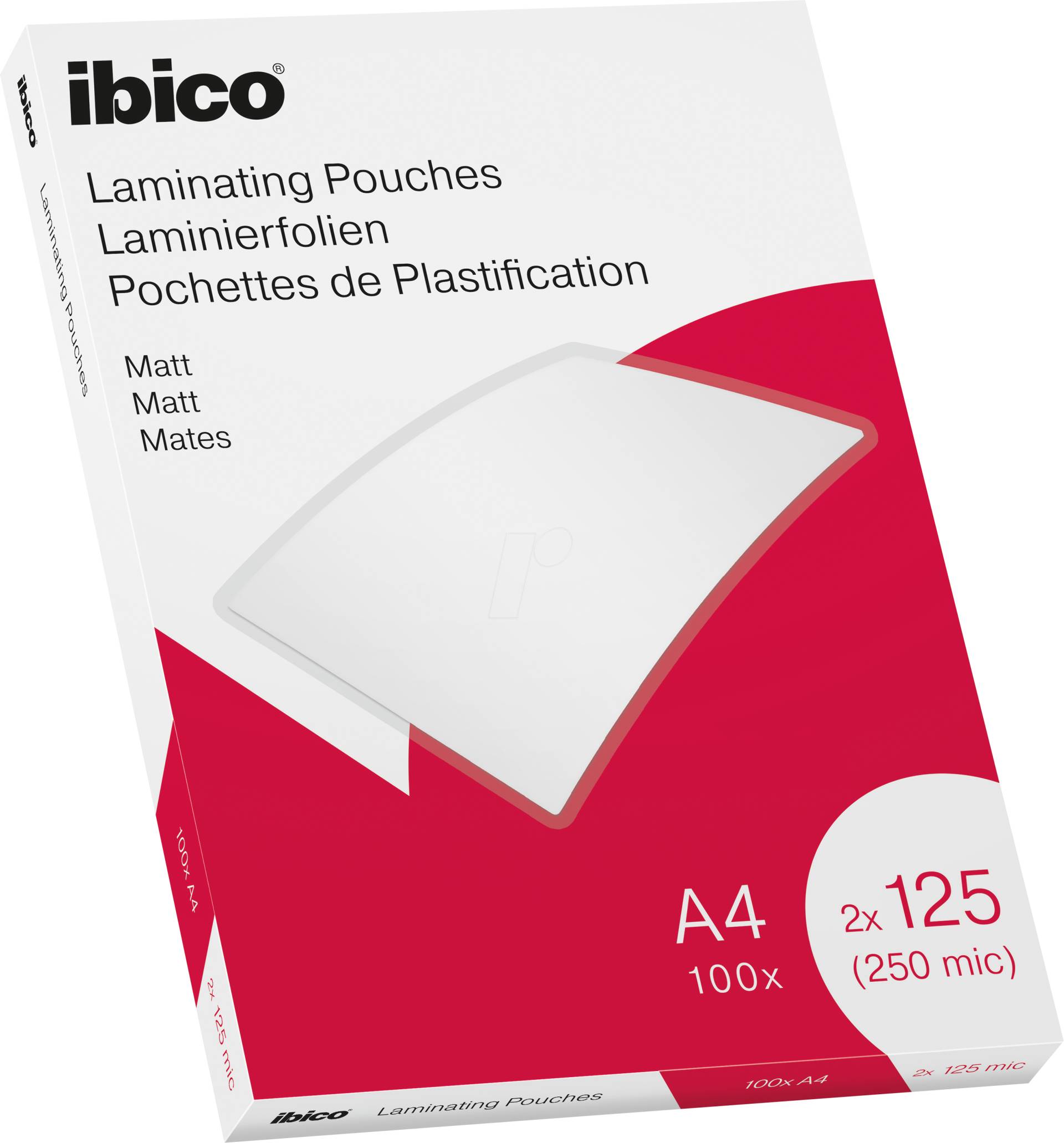 IBICO 627323 - Laminiertasche, A4, 2x125Mic, matt, 100St von Ibico