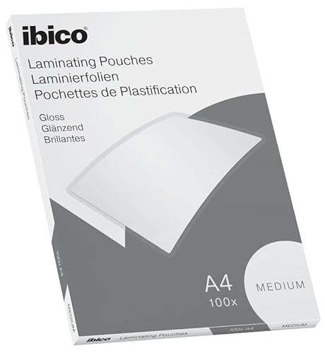 Ibico 5101210 Laminierfolien für Präsentationen, A4, medium, 100 Stück, transparent von Ibico