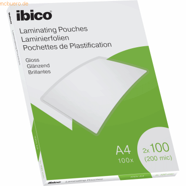 Ibico Laminierfolie für A4 100 Micron glänzend VE=100 Stück glasklar Ibico Laminierfolie für A4 100 Micron glänzend VE=100 Stück glasklar von Ibico