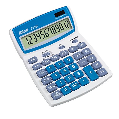 Rexel Ibico 212X Tischrechner (mit schwenkbarem Display) weiß/blau von Ibico