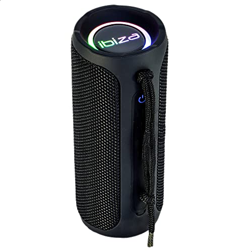 BULLET20 - IBIZA - Tragbare Bluetooth-Schallwand 360° mit 20 W, batteriebetrieben, mit LED-Leuchtringen und TWS-Funktion - Schwarz von Ibiza