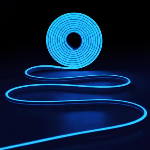 IBIZA - NEON500-BLUE - LED-Leuchtstreifen Blau 5 Meter - Silikon - IP65 - Schneidebar und flexibel - Mit Hauptadapter - Anpassbare Neon-LED von Ibiza