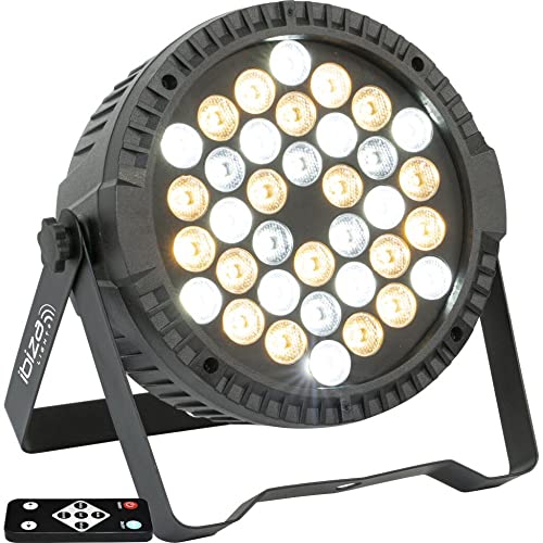 IBIZA THINPAR-36X1WHITE LED PAR Scheinwerfer Disco DJ Party Club Effekt Floorspot Effektlicht Fernbedienung DMX Stroboskop CW/WW von Ibiza