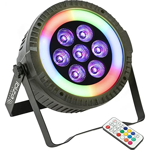 IBIZA THINPAR-LED-RING LED PAR Scheinwerfer Disco DJ Party Club Effekt Floorspot Effektlicht Fernbedienung DMX Stroboskop von Ibiza
