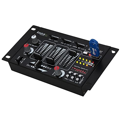 Ibiza - DJ21USB-BT - 4-Wege/7-Kanal-Mixer mit verschiedenen Eingängen - Bluetooth und USB - Schwarz von Ibiza