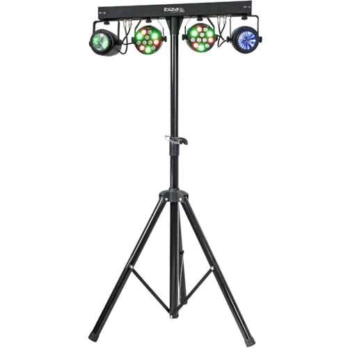 Ibiza - DJLIGHT60 - Lichtständer mit 2 PAR RGBB & 2 MOON FOWER RGBBBA Scheinwerfern - 4-in-1 LED Pack von Ibiza