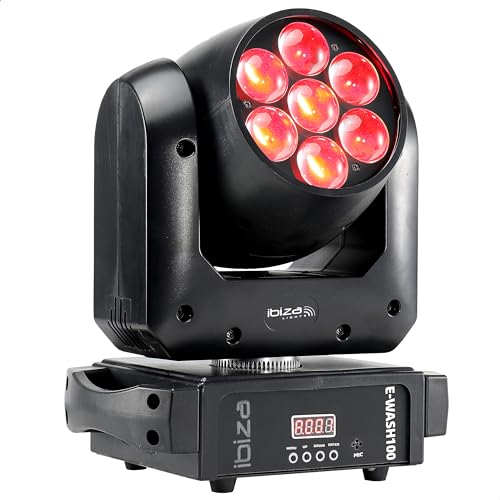 Ibiza - E-WASH100 - Foco ZOOM + WASH con 7 LEDs RGBW 4-EN-1 multicolor- 14/16 canales DMX - Mesa giratoria - Efecto WASH - Fiesta, espectáculo, evento Ibiza - E-WASH100 - Foco ZOOM + WASH con 7 LEDs RGBW 4-EN-1 multicolor- 14/16 canales DMX - Mesa giratoria - Efecto WASH - Fiesta, espectáculo, evento von Ibiza