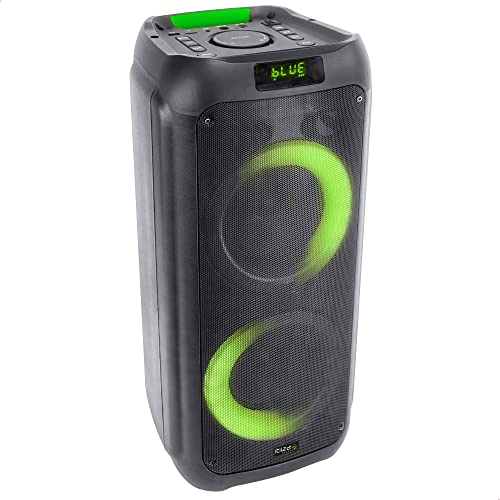Ibiza - LYRA400-2x6,5"-300W batteriebetriebene Lautsprecher mit beleuchtetem Tieftöner, Bluetooth, Micro-SD, AUX und USB - Schwarz von Ibiza