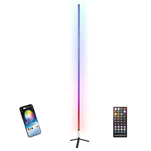 Ibiza - MAGIC-COLOR-STICK-1.5BK - RGB LED TUBE auf Stativ mit 17 Modi: 5 Multicolour-Effekte, 5 Sound-Modi, 7 feste Farben, für Gaming, Musik und Filme - Schwarz von Ibiza