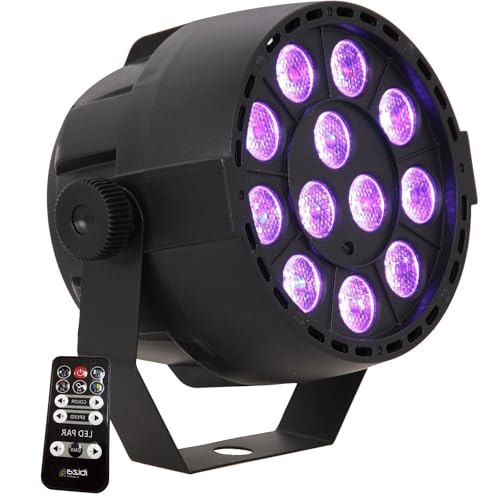 Ibiza - PAR-MINI-RGB3 - PAR-Scheinwerfer mit 12 RGB-LEDs mit je 3 W 3-IN-1 mit Strobe-Effekt - Schwarz von Ibiza
