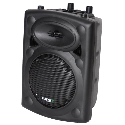 Ibiza - SLK8A-BT - Plug & Play Aktiv-Lautsprecher 8"/20cm, 300W mit integriertem Verstärker - Bluetooth, USB, SD und AUX - Schwarz von Ibiza