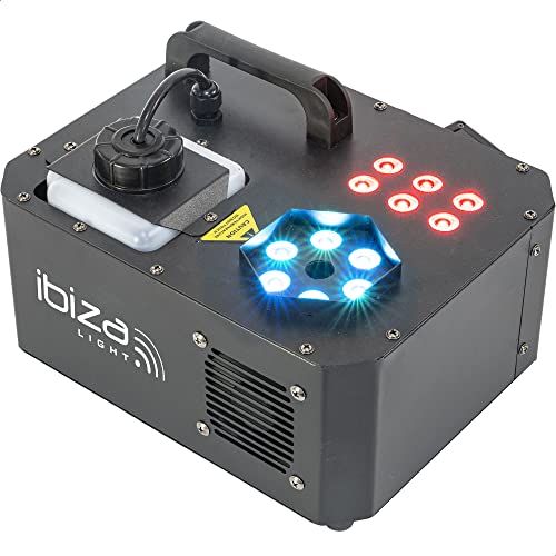 SPRAY-COLOR-1000 - IBIZA - 1000W Nebelmaschine mit RGB-LEDs und 2 Fernbedienungen - Schwarz von Ibiza