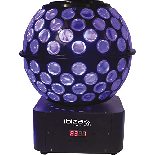 Ibiza - STARBALL-GB - 360° Spiegelkugellampe mit Gobos und RGBB-Lichtstrahlen - Schwarz von Ibiza