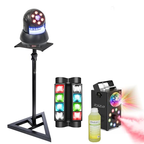 Ibiza - Spider DMX QUAD8-FX 8 x 10 W – Fuß Halterung Lyre Star-Wash 30 W – Nebelmaschine 3 in 1 400 W – Abend Party DJ von Ibiza