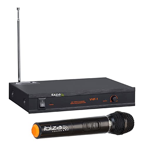 Ibiza - VHF1A - Drahtloses Mikrofonsystem mit 1 VHF-Mikrofon und 1 Empfänger - 1 Kanal 207,5MHz - Schwarz von Ibiza