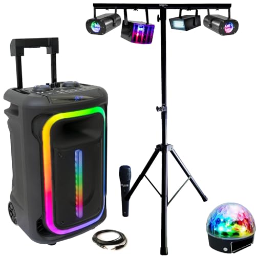 Karaoke-Lautsprecher, tragbar, Bluetooth, USB, autonom, TWS 800 W, Ibiza MOBILE800-1 Mikrofon – Fuß Licht verstellbar Mooving Light Bar Karaoke-Lautsprecher, tragbar, Bluetooth, USB, autonom, TWS 800 W, Ibiza MOBILE800-1 Mikrofon – Fuß Licht verstellbar Mooving Light Bar von Ibiza