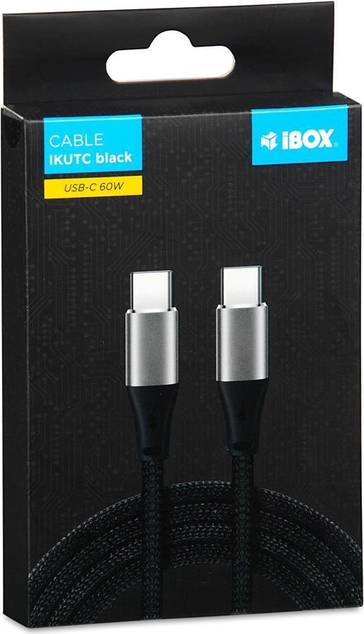iBOX IKUTC USB-C Kabel 60W 2m Schwarz (IKUTC2B) von Ibox