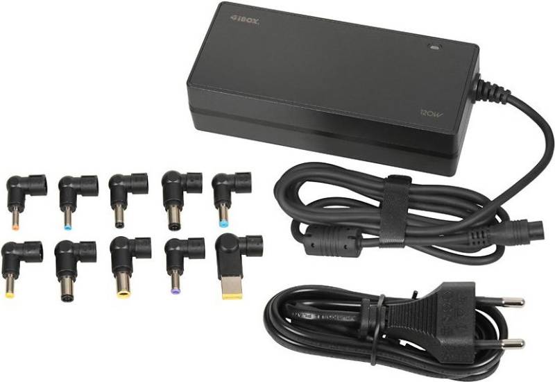 iBOX IUZ120WA Universal-Netzteil 120 W, automatisch, 10 austauschbare Stecker (IUZ120WA) von Ibox