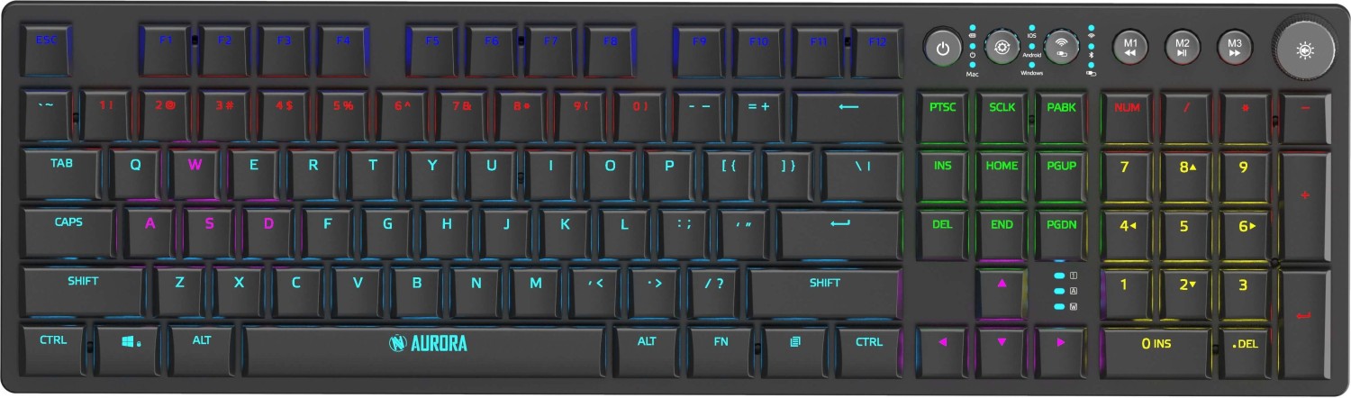 iBox AURORA K-6 Tastatur RF Wireless + Bluetooth QWERTY Englisch Schwarz (IKGMK6) (geöffnet) (B-Ware) von Ibox