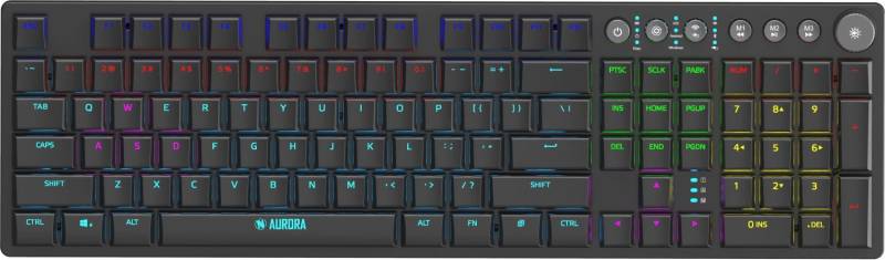 iBox AURORA K-6 Tastatur RF Wireless + Bluetooth QWERTY Englisch Schwarz (IKGMK6) (geöffnet) (B-Ware) von Ibox