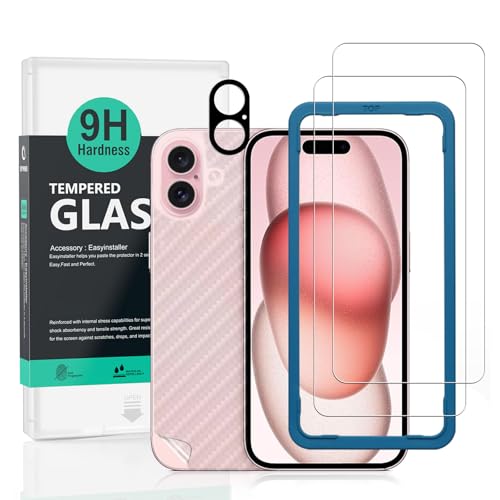 Ibywind 2 Stück Panzer Schutz Glas für Apple iPhone 16 Plus 5G 6,7",mit 1 Stück Metall Kameraschutz,1 Stück Rückseitenfolie,9H Härte Schutzfolie,Blasenfrei Ibywind 2 Stück Panzer Schutz Glas für Apple iPhone 16 Plus 5G 6,7",mit 1 Stück Metall Kameraschutz,1 Stück Rückseitenfolie,9H Härte Schutzfolie,Blasenfrei von Ibywind