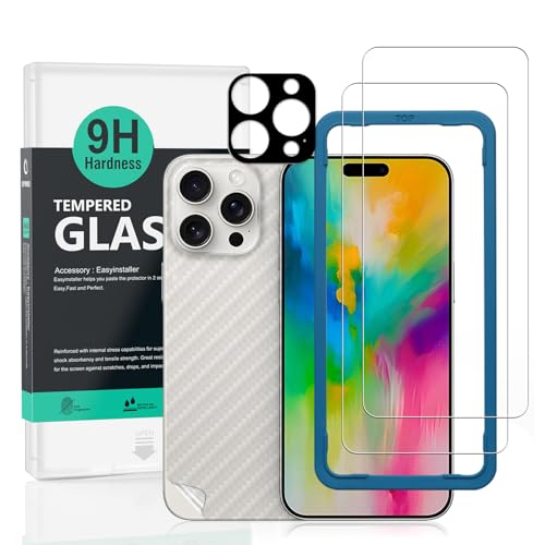 Ibywind 2 Stück Panzer Schutz Glas für Apple iPhone 16 Pro 5G 6,3",mit 1 Stück Metall Kameraschutz,1 Stück Rückseitenfolie,9H Härte Schutzfolie,Blasenfrei Ibywind 2 Stück Panzer Schutz Glas für Apple iPhone 16 Pro 5G 6,3",mit 1 Stück Metall Kameraschutz,1 Stück Rückseitenfolie,9H Härte Schutzfolie,Blasenfrei von Ibywind