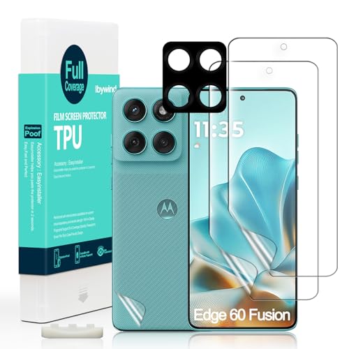 Ibywind 2 Stück für Motorola Edge 60 Fusion 5G Schutzfolie,TPU Folie,mit 1 Stück Metall-Kameraschutz,1 Stück Rückseitenfolie,Blasenfreie Klar HD Ibywind 2 Stück für Motorola Edge 60 Fusion 5G Schutzfolie,TPU Folie,mit 1 Stück Metall-Kameraschutz,1 Stück Rückseitenfolie,Blasenfreie Klar HD von Ibywind