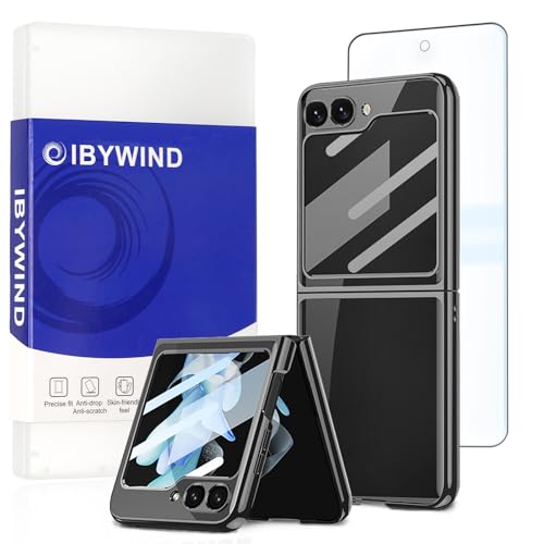 Ibywind Handy hülle für Samsung Galaxy Z Flip6 5G, mit 1 Stück PC-Handy Hülle, 1 Stück TPU-Schutzfolie [Transparent, Kameraprotektion, Anti-Vergilbung] von Ibywind