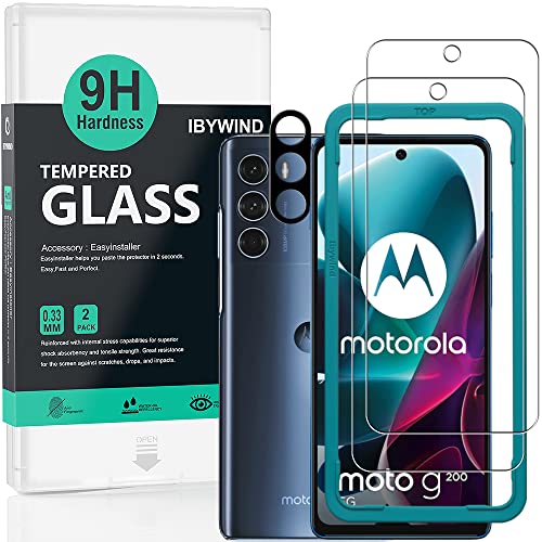 Ibywind Schutzfolie kompatibel mit Motorola Moto G200 5G 6,8",mit Metall Kamera Schutzfolie,Keine Blase,Kratzfest von Ibywind