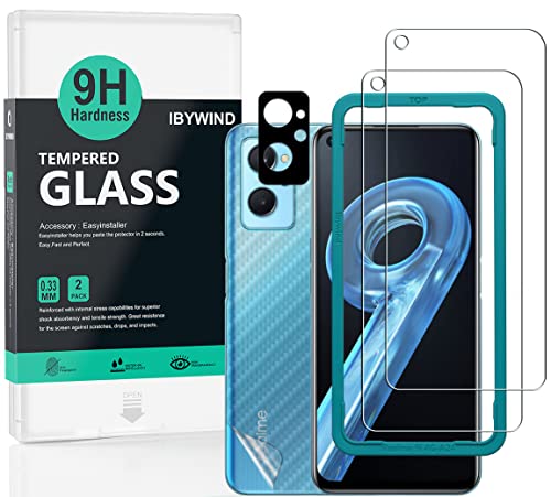 Ibywind Schutzfolie kompatibel mit Realme 9i 4G 6.6",mit Kamera Schutzfolie(Metall Material),Carbon Fiber Skin für die Rückseite, Inklusive Easy Install Kit (Zentrierrahmen) von Ibywind