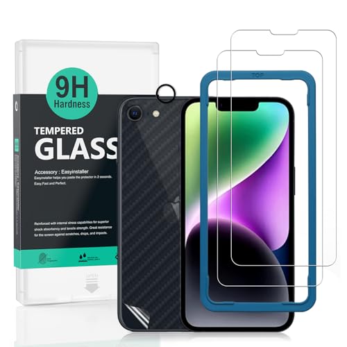 Ibywind 2 Stück Panzer Schutz Glas für Apple iPhone 16e 5G,mit 1 Stück Metall Kameraschutz,1 Stück Rückseitenfolie,9H Härte Schutzfolie,Blasenfrei von Ibywind
