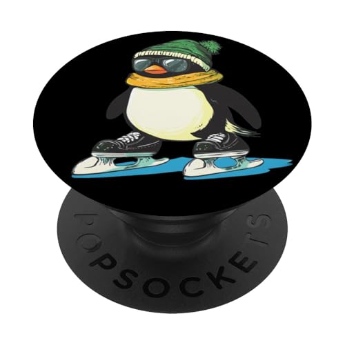 Eispinguin dreht sich für eine fröhliche Stimmung für Winterskater-Liebhaber PopSockets Klebender PopGrip von Ice Skating Penguin