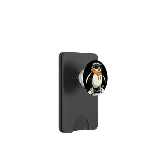 Gleiten Sie in den Winterspaß mit diesem Skating-Pinguin-Kostüm PopSockets PopWallet für MagSafe von Ice Skating Penguin