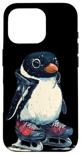 Lustiger Eislauf-Pinguin in Aktion für Wintertänzer Hülle für iPhone 16 Pro von Ice Skating Penguin