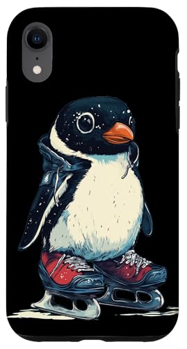 Lustiger Eislauf-Pinguin in Aktion für Wintertänzer Hülle für iPhone XR von Ice Skating Penguin