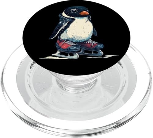 Lustiger Eislauf-Pinguin in Aktion für Wintertänzer PopSockets PopGrip für MagSafe von Ice Skating Penguin