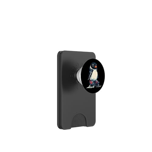 Lustiger Eislauf-Pinguin in Aktion für Wintertänzer PopSockets PopWallet für MagSafe von Ice Skating Penguin