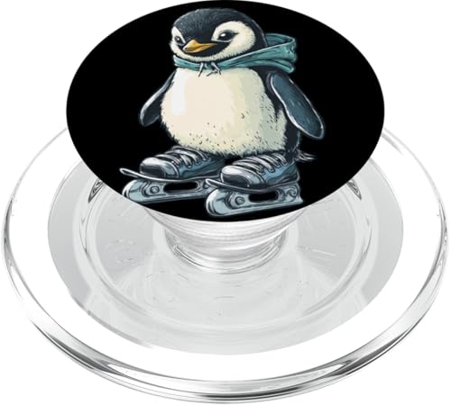 Nice Penguin skatet mit Winterspaß in Skateschuhen davon PopSockets PopGrip für MagSafe von Ice Skating Penguin